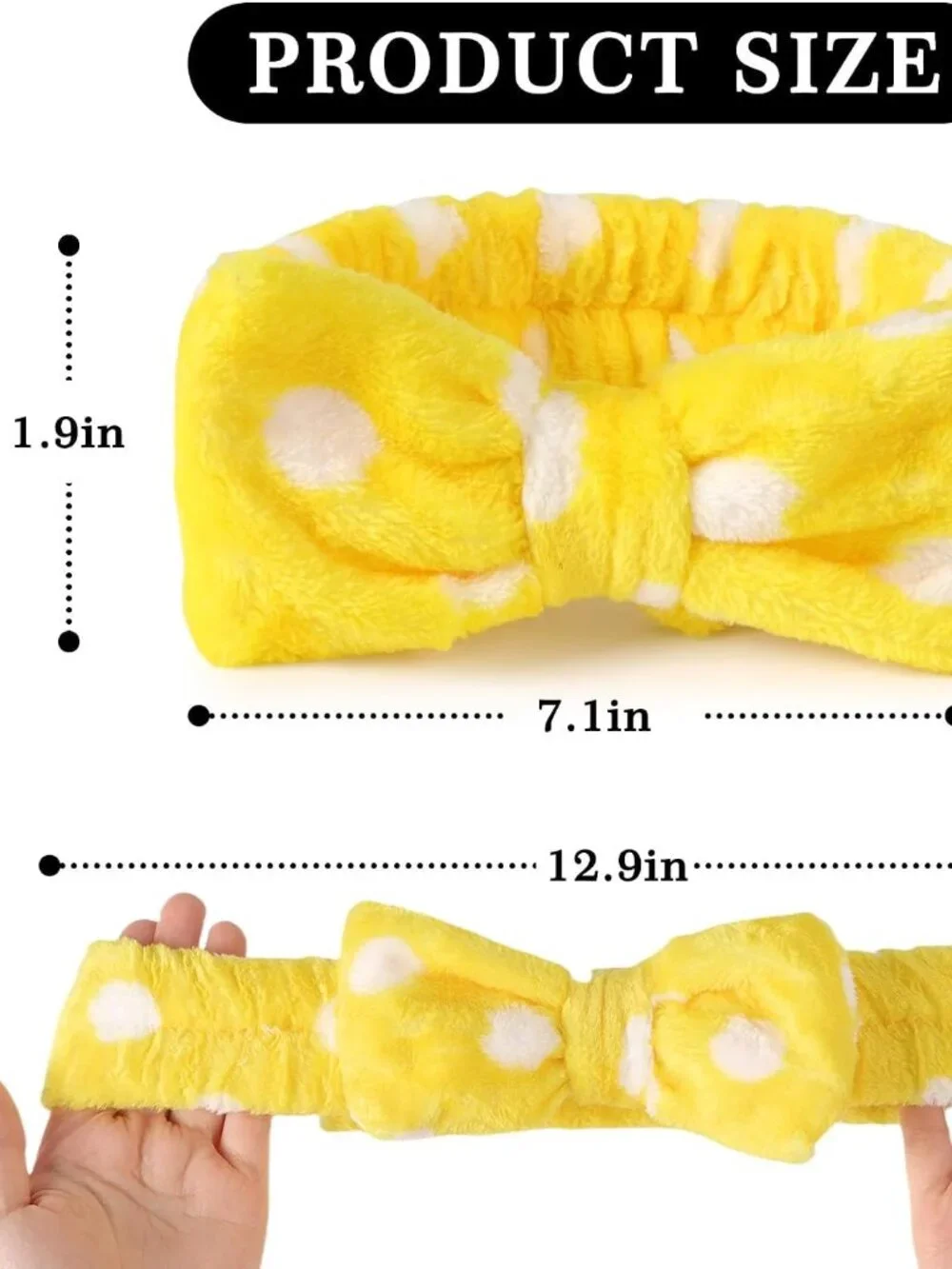 Cute plush elastic soft microfiber fleece skincare / Spa Ribbon Headband. New